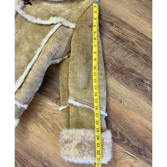 VTG The Sheepskin Traders Shearling Suede Coat Jacket Sz 38 Rancher Tan 80s,USA - Picture 6 of 10